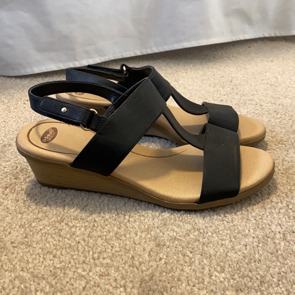 Dr. Scholl's Black Wedge Sandals